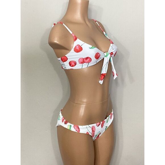 New. Pilyq cherries bikini set. Normally $149. - Picture 4 of 11